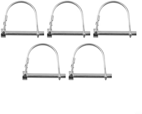 Lot de 5 goupilles pliantes tubulaires galvanisées avec verrou à ressort pour la sécurité du matériel (6 x 45)