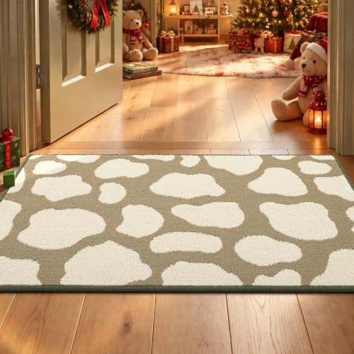 Biscpro Dirt Trapper Indoor Doormat,60x90cm Welcome Door mat,Non Slip Backing Washable Door Mats,Absorbent and Resistant Low-Profile Entrance Inside Floor Mat for Front Back Door and Entryway(Brown)