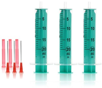 Horn Medical Spritzen-Set für Hobby & Heimwerken, mit stumpfen Nadeln, 3er Set (3x 20 ml Spritze & 3x Kanüle)