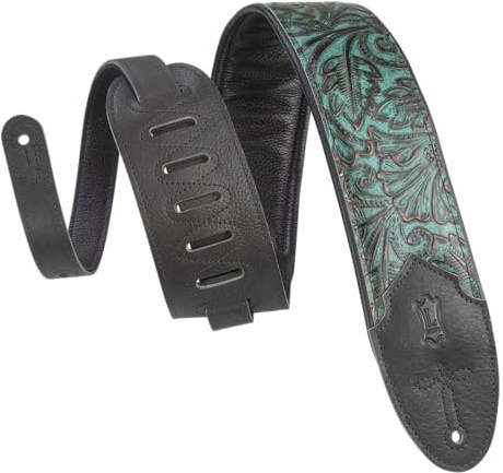 Levy's Leathers Sundance 3 wide Embossed Leather Guitar Strap; Western Series - Palm Jade (M4WP-001)