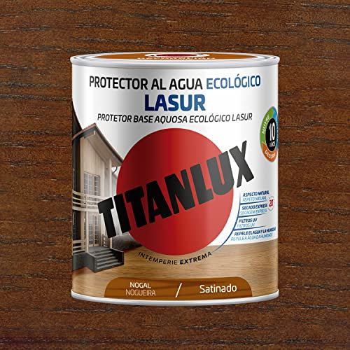 Titanlux Lasur al agua Ecológico para madera Satinado Nogal 750 ml