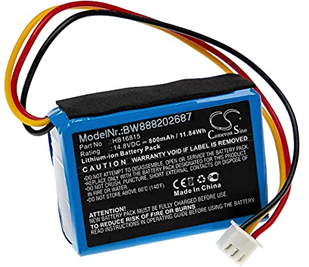 vhbw Batería Recargable Compatible con Hobot 168, 188, 198, 268, 288 aspiradora, Robot Limpieza (800 mAh, 14,8 V, Li-Ion)