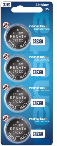 Renata CR2320 Batteries - 3V Lithium Coin Cell 2320 Battery (4 Count)