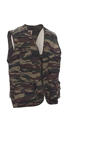 NSTF Gilet Uomo Caccia e Pesca Con Cacciatora Posteriore Militare Mimetico Multitasche S M L XL XXL XXXL (L)