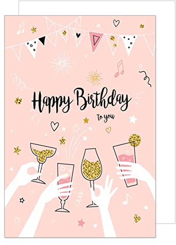 Edition Seidel Premium Geburtstagskarte mit Umschlag. Glückwunschkarte Grusskarte Billet Geburtstag Happy Birthday Mann Frau einzelne eine Sprüche Karte (G2954 SW022)