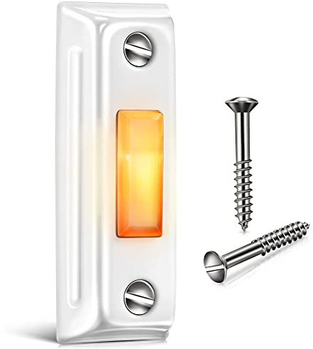 Dreyoo Metal Lighted Doorbell Push Button, Wired Doorbell Switches, White