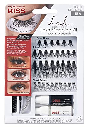 KISS Lash Couture 3D DIY Faux Extensions Lash Mapping Set, Wimpern Extensions, 42 Cluster