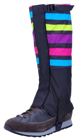 ARrase Outdoor Gaiters, Kid' Waterproof Hiking Gaiters with Upgraded Rubber Foot Strap, Adjustable Snow Boot Gaiters for Walking, Cycling Fenders (Color : Style 2, Size : Medium)