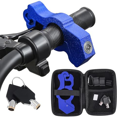 Windance Blocco antifurto per manubrio di moto, resistente, blocco di sicurezza per parcheggio, per ciclomotore, bici, ATV (blu)