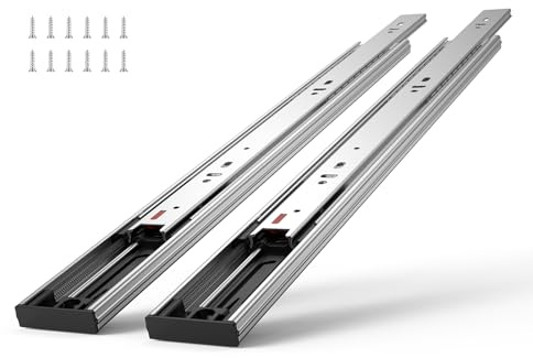 VEVOR Schubladenführungen 10 Paar Kugellagerschubladenführungen 406,4 mm Geräuscharm und sanft schließend 45,4 kg Seitliche Montage Stahlführungsschiene Vollauszug für Regal Schrank Küche
