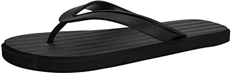 Tongs pour homme - Larges pieds - Séparateurs d'orteils pour homme - En cuir noir - Sandales ouvertes - Sandales d'été modernes - Imperméables - Antidérapantes - Chaussures d'été - Sandales de plage