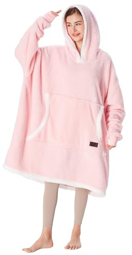 Catalonia Classy Sherpa - Coperta con cappuccio, con maniche e cappuccio, oversize, ideale come regalo per familiari e amici