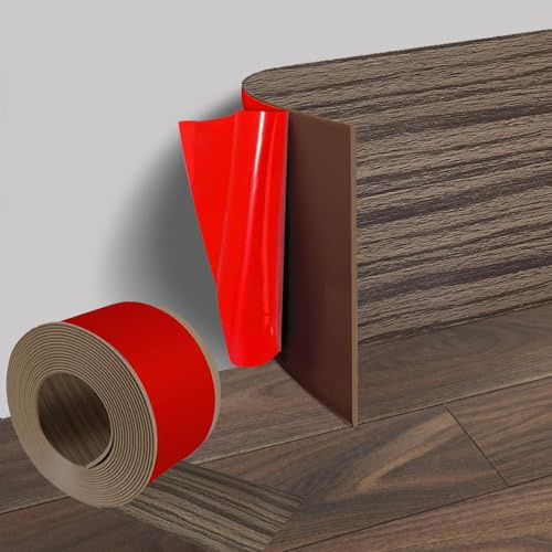 Battiscopa flessibile in PVC, 10 cm x 3 m, autoadesivo, con venature del legno affumicate, listello decorativo, per soggiorno, camera da letto