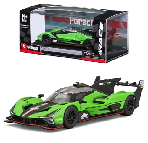 Bburago LAMBORGHINI SC63 Super Car - 1:43 Scale - Incredibly Detailed Die-Cast Replica Collectible Vehicle Model, Multiple Colours