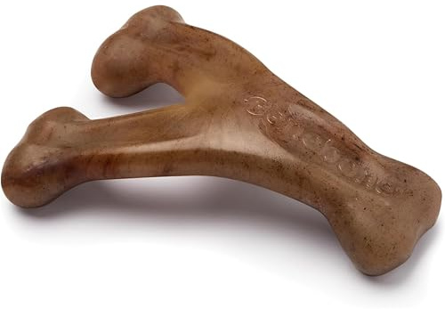 Benebone Wishbone Durable Dog Chew Toy for Aggressive Chewers, Real Bacon, Made in USA, Tiny