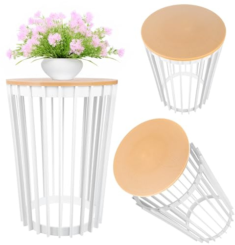 KADAX Aytre, supporto per fiori in plastica, supporto per piante, tavolo da fiori, sgabello per piante (bianco, 53,5 cm)