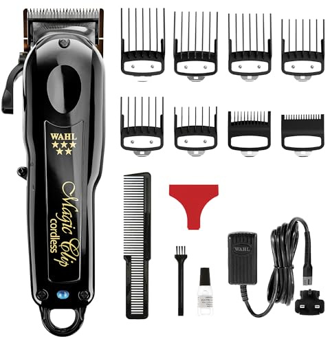 Wahl Cordless Black Magic Clip Professional Barber Clippers, Used for All Hair Types, Bulk Removal, Upgraded Motor, Smooth Cuts, Crunch Blade Technology™