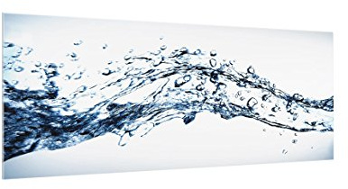 Bilderwelten Glas Spritzschutz magnetisch 4 mm starke Küchenrückwand Muster Glasrückwand - Made in Germany - Modern ESG Wandpaneel blau Küche Herd Magnetwand 2572-M (125x50cm)