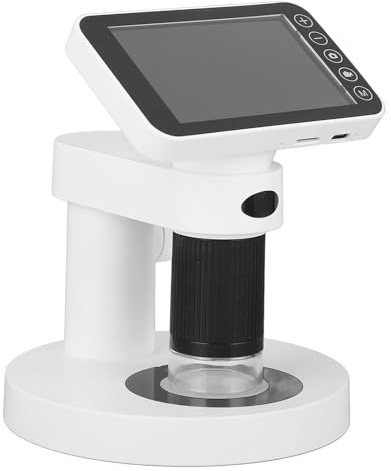 Fockety Microscope Numérique, Microscope Portable USB à Grossement 12MP 1000X avec ÉCRAN DE 3,97 Pouces, 6 Lumières LED, Caméra Loupe électronique Rechargeable Pourfants et Adultes