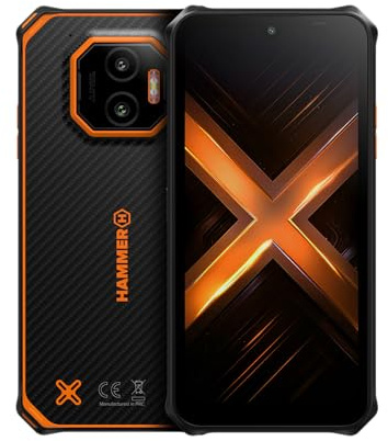HAMMER ENERGY X2 Rugged Smartphone Android 15, Telefono Indistruttibile 6,1, IP69 RAM 6GB, 128GB di Memoria, 5000 mAh eSIM 2 Anni Garanzia