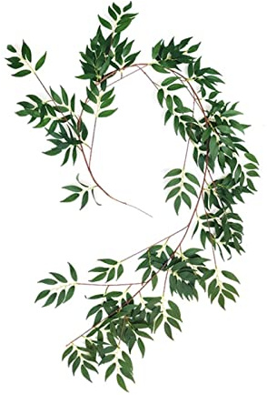 FLXHSA Ghirlanda di Natale 170 cm Ghirlanda Verde Artificiale Foglie di Vite Vite di salice Finto Fogliame Finto Ghirlanda da Appendere a Parete per Il soffitto di Nozze Ghirlanda di Strade tortuose