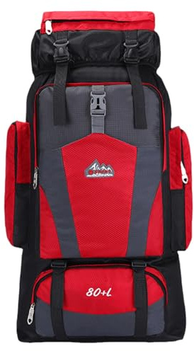 Sac à dos de randonnée léger et pliable de 80 l Petit sac à dos de randonnée Sac à dos de jour pour femmes hommes Voyage Camping Vacances Beaux sacs à dos pour femmes (rouge, A)