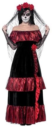 Smiffys Deluxe Day of the Dead Bride Costume, Black Halloween und Karneval