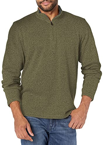 Long Sleeve Fleece Quarter-zip, Olive NIght, X-Large