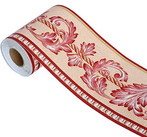 HyFanStr Bordo Adesivo per Carta da Parati, 3D Rimovibili Bordi per Carta da Parati autoadesivi, Floreale Bordo per carta da parati per Cucina Bagno 0.1x5m