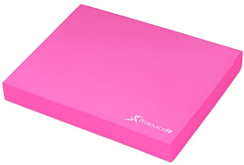 ProsourceFit Exercise Balance Pad – Large Cushioned Non-Slip Foam Mat & Knee Pad for Fitness, Stability Training, Physical Therapy, Yoga 15x19, Pink