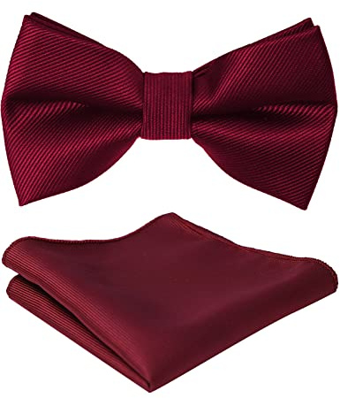 mintgreen Noeud Papillon pour Enfants Réglable Formel Smoking Noeud Papillon Carré de Poche Ensemble, Rouge