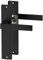 ERGO line CUBE garnitures de porte carrées, noires, poignée avec rosette sans d’orifice, ensemble de poignées avec rosette longue, garniture de porte, poignée, tige carrée de 7 mm
