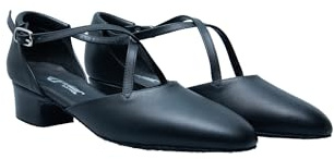 Anniel 2181 - Scarpe da Ballo Broadway,Suola in Crosta,Tomaia in Pelle,Tacco 3,5 cm. Made in Italy (Nero, Sistema Taglie Calzature EU, Adulto, Donna, Numero, Media, 38)