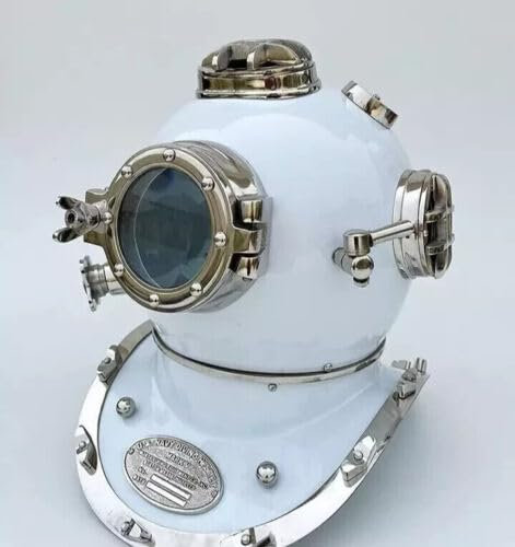 Nautical45,7 cm Maritimer Tauchhelm, US-Marine, V-Mark, Taucherhelm, Antik-Vintage-Taucherhelm, volle Größe, Taucherhelm