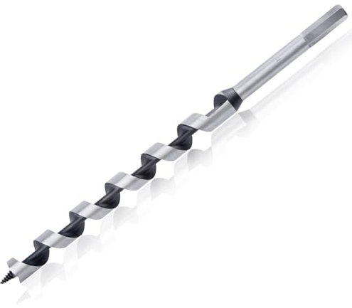 SPEEDWOX 3/4-Inch x 12-Inch Long Auger Drill Bit For Wood Hex Shank 2/5-Inch One Piece, Ship Auger Long Drill Bit For Wood Hole Cutter In Hardwood, Softwood, Plastic, Drywall And Composite Materials