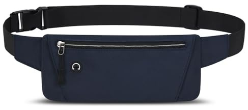 Slim Running Belt for Phone, Travel Money Belt, Navy Blue