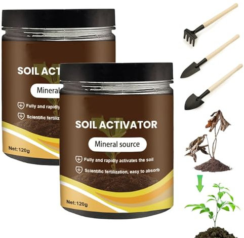 Activateur de sol Soil Pro, engrais professionnel à base de farine d'os, améliore la séquestration du carbone dans le sol et fournit des nutriments aux plantes d'intérieur et d'extérieur (2pcs)