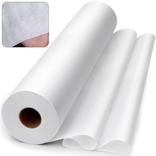 KOVSGQ Entoilage Thermocollant Couture Tissu Thermocollant ThermocollanteTissus Fer à Repasser 30 cm x 30 yards Tissus non Tissés Blanc 55g/m² pour Plis de Repassage Couture vêtements Renforcés