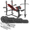 Hop-Sport Hantelbank Kraftstation 1065 mit Lang-, Curl- & Kurzhantel Gusseisen Gewichte 39kg bis 116kg (76kg)