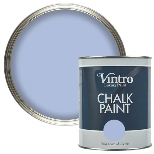 Vintro | Mid Blue Chalk Paint | Furniture Paint | Shabby Chic | Upcycle | Decorate | Ultra Matt Finish | 1 Litre (Georgian Sky)
