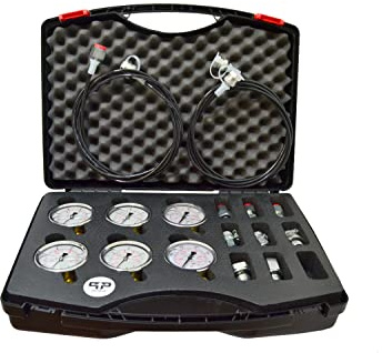Hydraulik Messkoffer mit Glyzerin Manometer und Messschlauch