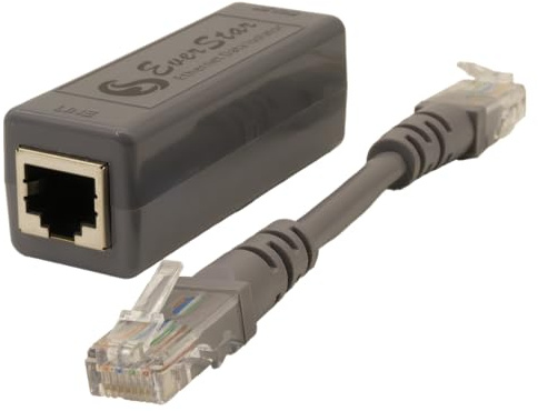 EverStar MI-300DG LAN Signal Noise Filter + 5 UTP Patch Cable for Healthcare (EN60601-1 Compliant 4KV+MOPP) | Apple/Android TV, Hi-Res Audio Systems (RJ45) | Ethernet Galvanic Isolator | Dark Gray
