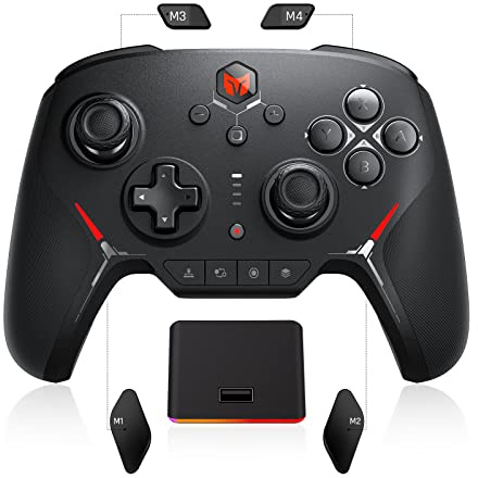BIGBIG WON Switch Controller mit Ladestation, Wireless Bluetooth-Controller mit Vollmechanischen Tasten für Switch/PC/IOS/Android, ALPS Joystick|Gyroskop|NFC Aufwecken Funktion|Turbo|Vibration|Macro