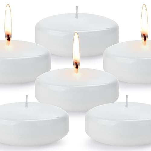 3 inch White Floating Candles, 12PACK Long Burning Unscented