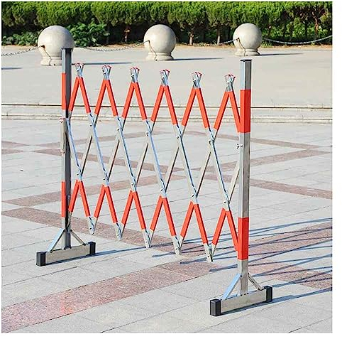 Artiz Industrielle, Erweiterbare Metallbarrikade, Flexibles Mobiles Absperrgitter Einstellbarer Verkehrszaun Mobiles Scherentor Für Straßensperrungen, Bauleitplanken (Farbe : Silver, Größe : 1.5x5m)