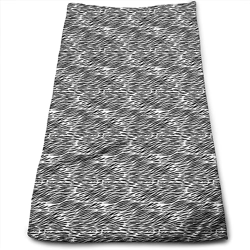 SJOAOAA Handtücher für Badezimmer, Zebramuster, schwarz-weiße Handtierhaut, hochwertige Handtücher für Badezimmer, schnell trocknend, weich und saugfähig, grau-weiß – 69,8 x 40,6 cm