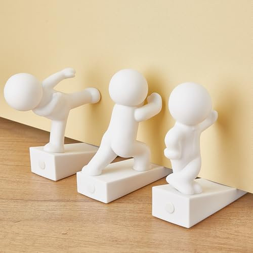 Simpatico fermaporta, 3 pezzi, cuneo decorativo per casa e ufficio, fermaporta decorativo (brevettato)