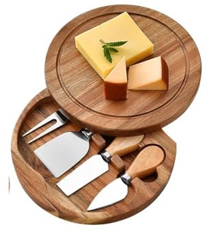 JWMSXYQR ostbräda rund ostbräda grönsaksbrädor tallrik serveringsbricka 19,8 cm ostskärbräda för picknickfest för tillagad mat