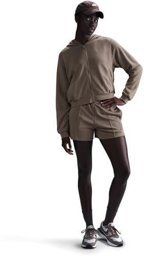 NIKE Sportswear Chill Terry FN2415-233, Felpa con Cappuccio da Donna in Spugna con Zip Intera (FN2415-233, Marrone Visone/Marrone Visone)