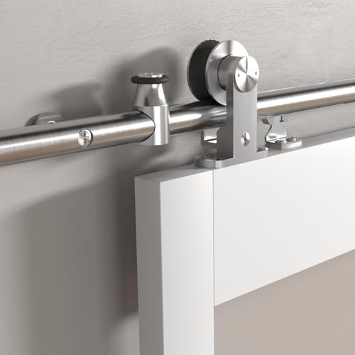 SOTECH skjutdörrset MANSION i rostfritt stål med softclose (kan skruvas fast ovanifrån) upp till 80 kg dörrvikt, max. 1000 mm dörrbredd, 30-40 mm dörrtjocklek